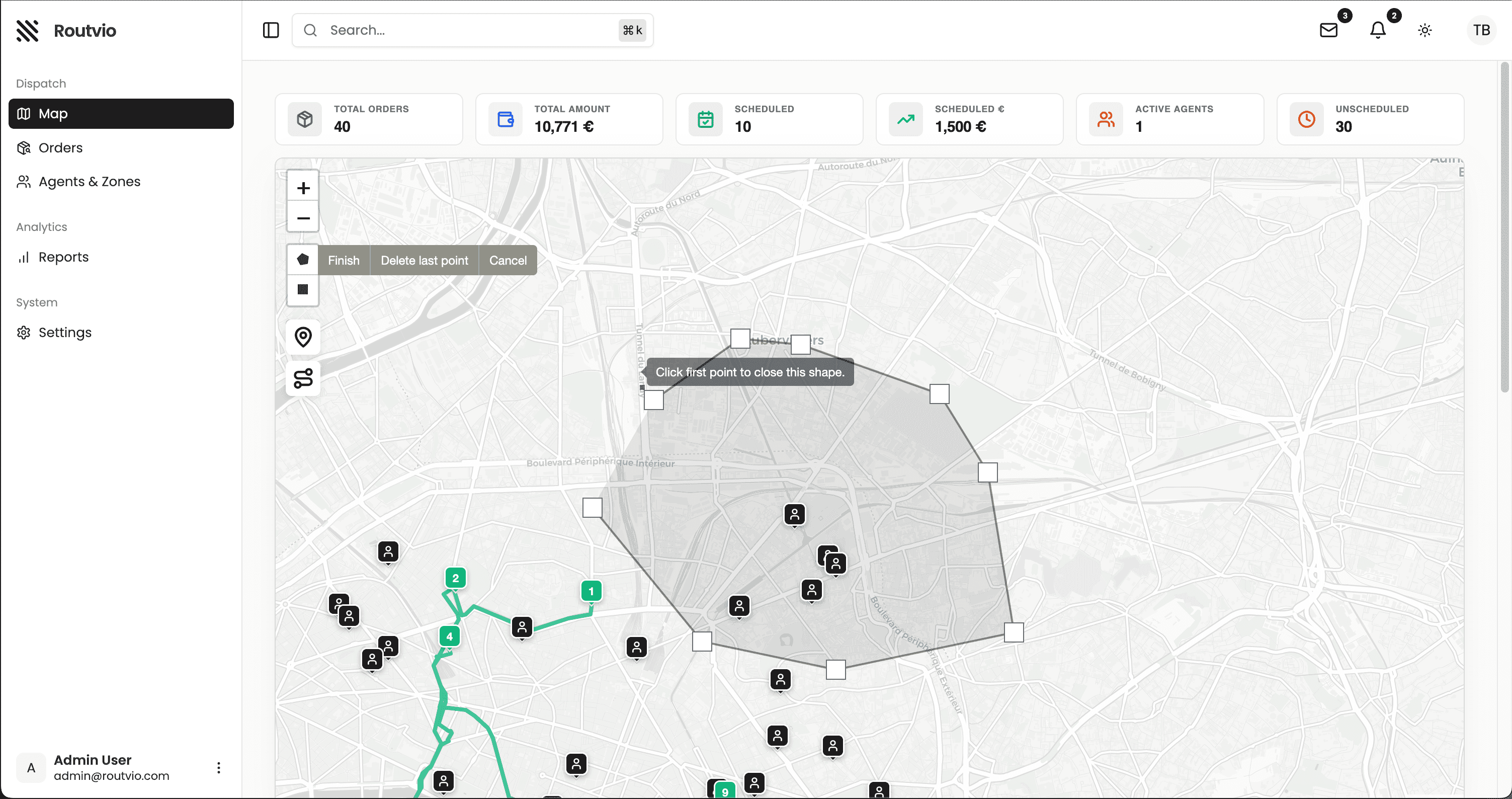 Routvio Orders Planning & Route Optimization Dashboard